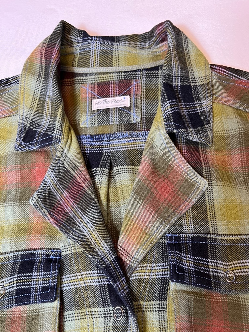 We The Free Izzie Plaid Cargo Shirt Jacket Shacket - Picture 13 of 15